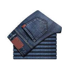 Load image into Gallery viewer, Spring Autumn 2020 Men's Smart Jeans Business Fashion Straight Regular Blue Stretch Denim Trousers Classic Men Plus Size 28-40