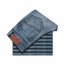 Load image into Gallery viewer, Spring Autumn 2020 Men's Smart Jeans Business Fashion Straight Regular Blue Stretch Denim Trousers Classic Men Plus Size 28-40