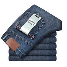 Load image into Gallery viewer, Spring Autumn 2020 Men's Smart Jeans Business Fashion Straight Regular Blue Stretch Denim Trousers Classic Men Plus Size 28-40