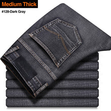 Load image into Gallery viewer, 2021 New Men's Stretch Regular Fit Jeans Business Casual Classic Style Fashion Denim Trousers Male Black Blue Gray Pants