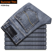 Load image into Gallery viewer, 2021 New Men's Stretch Regular Fit Jeans Business Casual Classic Style Fashion Denim Trousers Male Black Blue Gray Pants