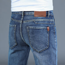 Load image into Gallery viewer, Spring Autumn 2020 Men's Smart Jeans Business Fashion Straight Regular Blue Stretch Denim Trousers Classic Men Plus Size 28-40
