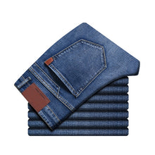 Load image into Gallery viewer, Spring Autumn 2020 Men's Smart Jeans Business Fashion Straight Regular Blue Stretch Denim Trousers Classic Men Plus Size 28-40
