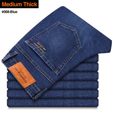 Load image into Gallery viewer, 2021 New Men's Stretch Regular Fit Jeans Business Casual Classic Style Fashion Denim Trousers Male Black Blue Gray Pants
