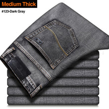 Load image into Gallery viewer, 2021 New Men's Stretch Regular Fit Jeans Business Casual Classic Style Fashion Denim Trousers Male Black Blue Gray Pants
