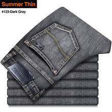 Load image into Gallery viewer, 2021 New Men's Stretch Regular Fit Jeans Business Casual Classic Style Fashion Denim Trousers Male Black Blue Gray Pants
