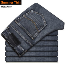 Load image into Gallery viewer, 2021 New Men's Stretch Regular Fit Jeans Business Casual Classic Style Fashion Denim Trousers Male Black Blue Gray Pants
